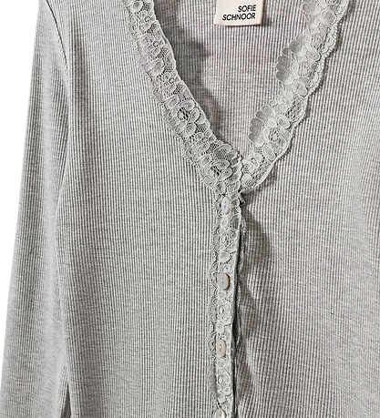 Sofie Schnoor Cardigan - Rib - Viskose - AnyiaSY - Grey Melange