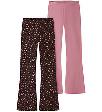 Name It Bukser - NkfNilas - 2-pak - Lilas/Lilas solid + Chocolat