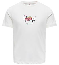 Kids Only T-shirt -KogLila - Cloud Dancer/Dog