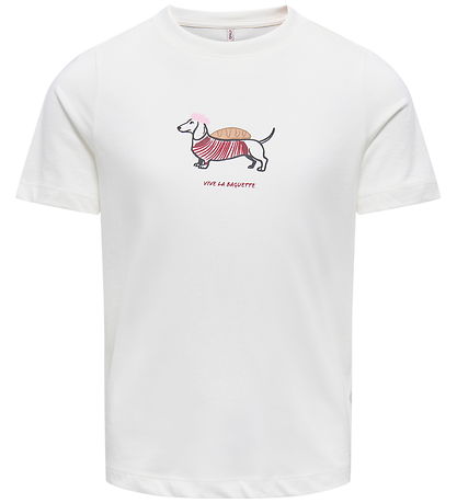 Kids Only T-shirt -KogLila - Cloud Dancer/Dog