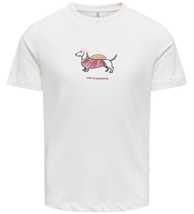 Kids Only T-shirt -KogLila - Cloud Dancer/Dog