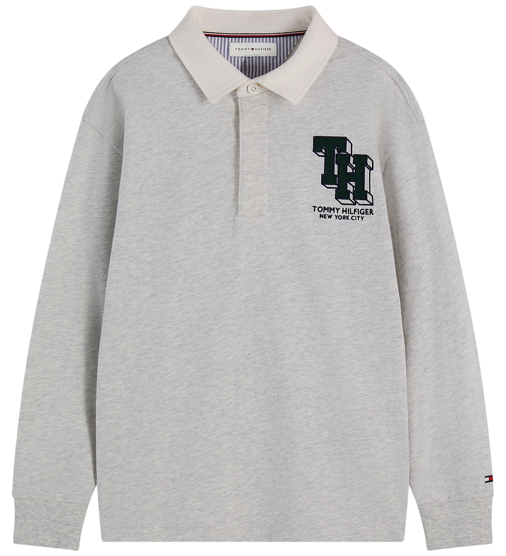 Tommy Hilfiger Polo - Light Grey Heather - Tommy Hilfiger - 10 ans 140 - Blouse 80 €