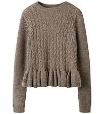 Name It Bluse - Strik - NkfLinda - Taupe Gray