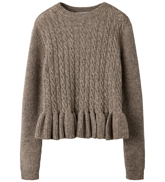 Name It Bluse - Strik - NkfLinda - Taupe Gray