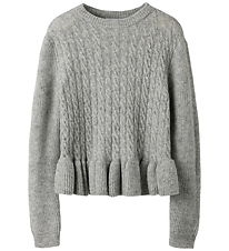 Name It Bluse - Strik - NkfLinda - Grey Melange