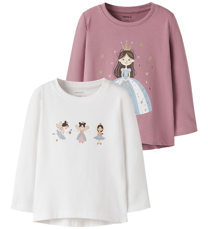 Name It Bluser - 2-pak - NmfVix - Lilas/Bright White Faries