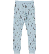 Joha Leggings - Uld/Viskose - Blå m. Træer