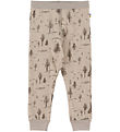 Joha Leggings - Uld/Viskose - Beige m. Træer