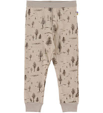 Joha Leggings - Uld/Viskose - Beige m. Træer