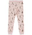 Joha Leggings - Uld/Viskose - Lyserød m. Træer