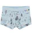 Joha Boxershorts - Uld - Blå m. Træer