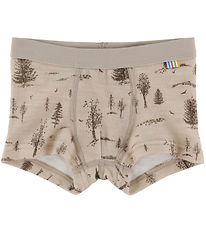 Joha Boxershorts - Uld/Viskose - Beige m. Træer