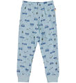 Joha Leggings - Wool/Viscose - Blue w. Cars