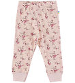 Joha Leggings - Wool - Pink w. Flowers