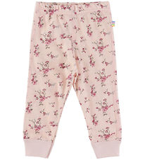 Joha Leggings - Wool - Pink w. Flowers