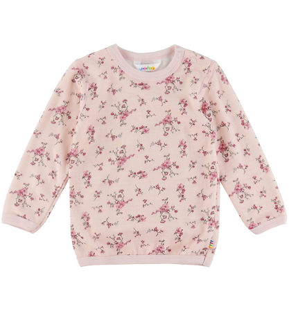Joha Bluse - Uld/Viskose - Lyserød m. Blomster