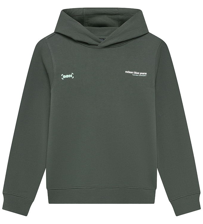 Indian Blue Jeans Hoodie - Indisk borstad - Dust Army