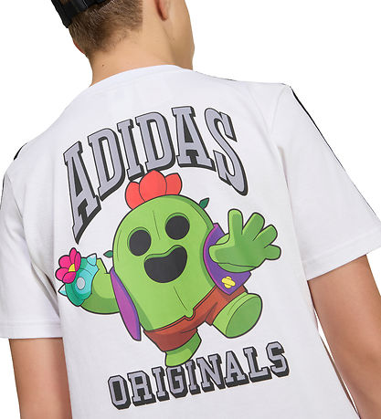 adidas Originals T-shirt - GFX LOOSE - Hvid/Sort