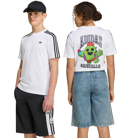 adidas Originals T-shirt - GFX LOOSE - Hvid/Sort