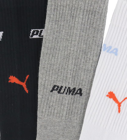 Puma Strømper - 3-pak - Regular Crew - Sort/Gråmeleret/Hvid