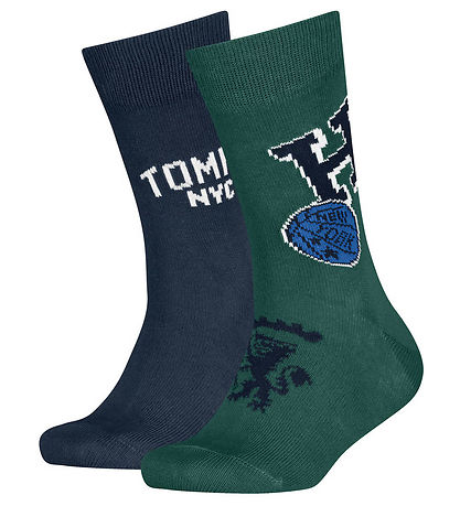 Tommy Hilfiger Strømper - 2-pak - Grøn/Blå