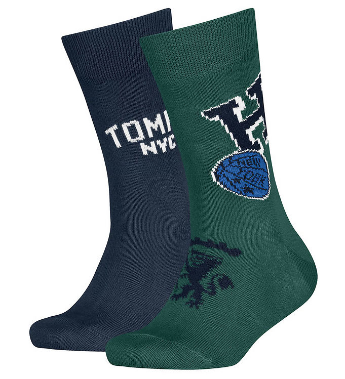 Tommy Hilfiger Strømper - 2-pak - Grøn/Blå