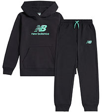 New Balance Sweatsæt - Stacked Logo - Caviar