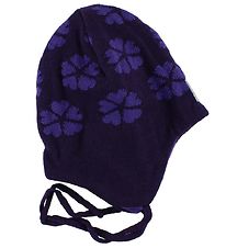 Reima Hat - Knitted - Snygg - Wool/Cotton - Purple w. Clovers Reima Hat - Knitted - Snygg - Wool/Cotton - Purple w. Clovers
