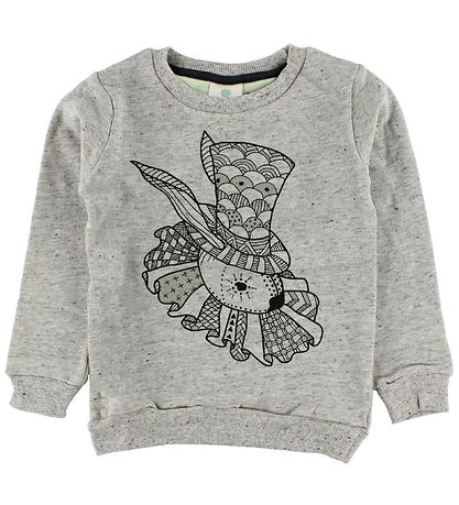 En Fant Sweatshirt - Grijs Gevlekt m. Konijn En Fant Sweatshirt - Grijs Gevlekt m. Konijn