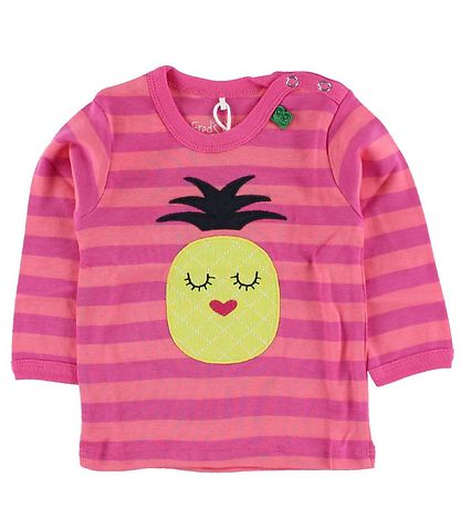 Freds World Pullover - Pink/Koralle Gestreift m. Ananas Freds World Pullover - Pink/Koralle Gestreift m. Ananas