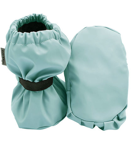 Mikk-Line Overtrækssko m. Fleece - PU -  Stone Blue