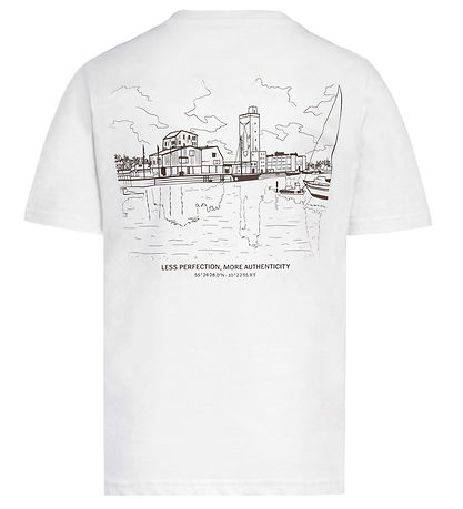 Hound T-shirt - HdAnton - City Back print - Bone White/ Brown