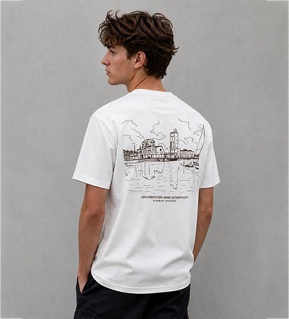 Hound T-shirt - HdAnton - Odense Back Print - Bone White/Brun