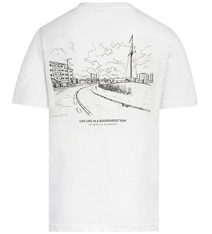 Hound T-shirt - HdAnton - City Back print - Bone White/ Black