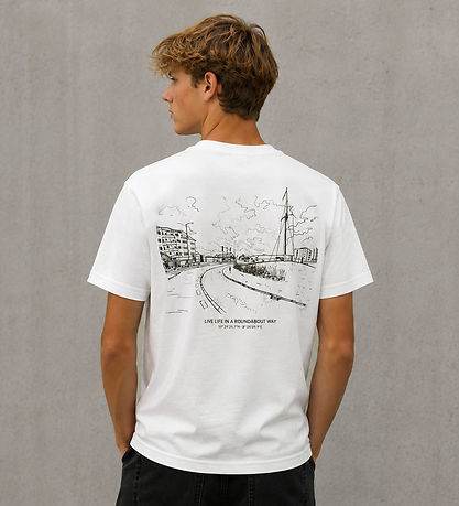 Hound T-shirt - HdAnton - Esbjerg Back print - Bone White/Sort