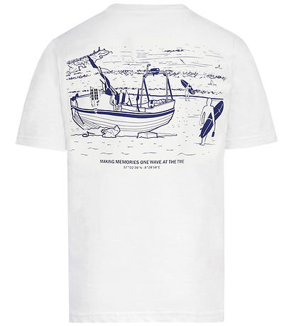 Hound T-shirt - HdAnton - City Back print - Bone White/ Blue