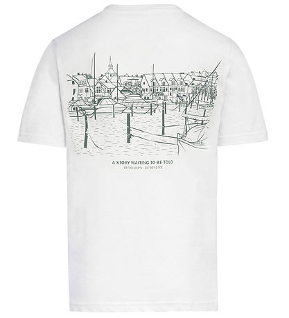 Hound T-shirt - HdAnton - City Back print - Bone White/ Green