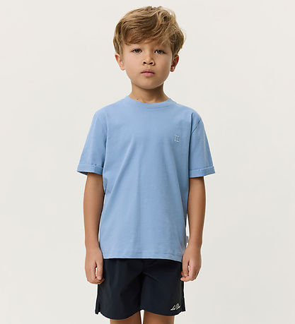 Les Deux T-shirt - Core Contrast - Faded Denim Blue