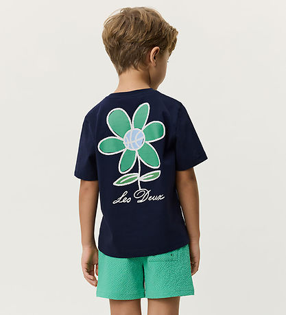 Les Deux T-shirt - Flower - Dark Navy