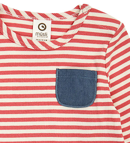 Müsli Bluse - Rib - Mineral Red/ Tofu