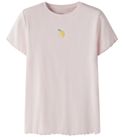 Name It T-shirt - Rib - NkfVivemma - Cradle Pink/Lemon