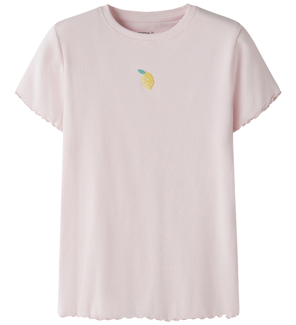 Name It T-Shirt - Rib - NkfVivemma - Cradle Pink/Lemon - Name It - 6 Jahre (116) - T-Shirts
