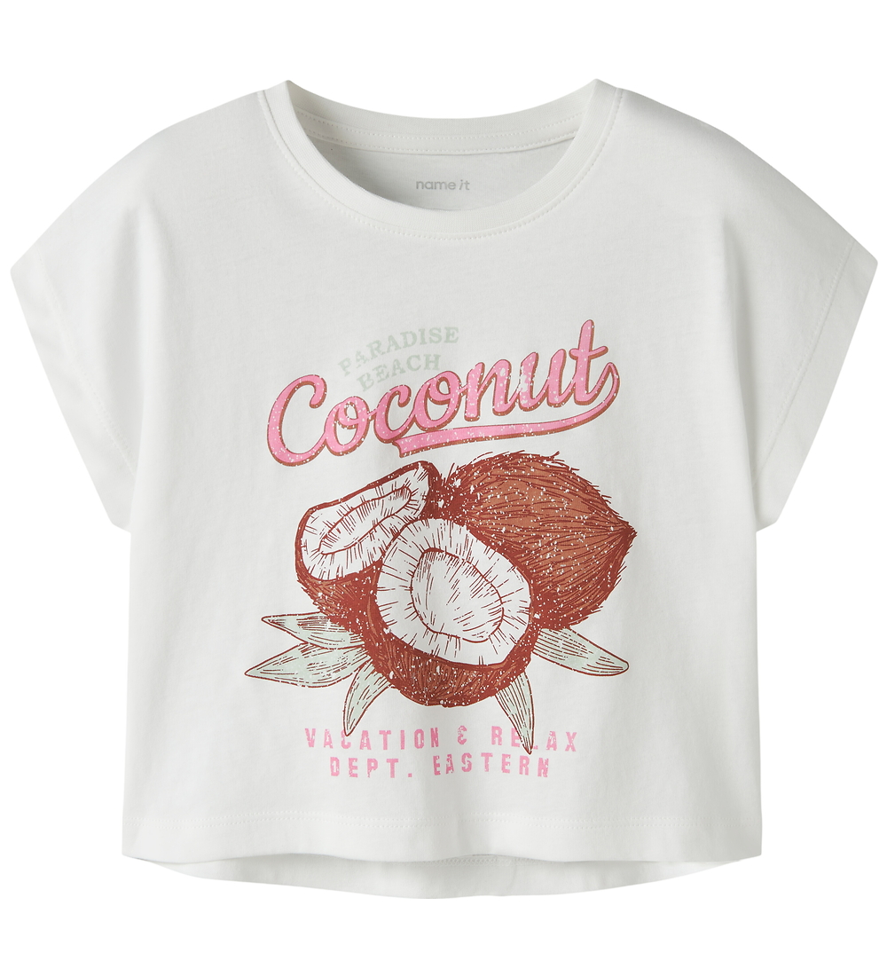 Name It Crop Top - NkfVilma - Bright White/Coconut - Name It - 7-8 Jahre (122-128) - Tanktops