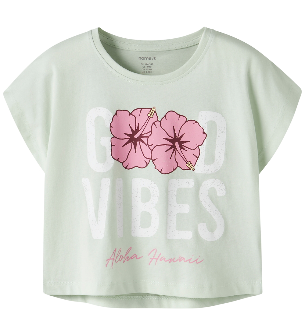 Name It Crop Top - NkfVilma - Pale Aqua/Good Vibes - Name It - 6 Jahre (116) - Tanktops