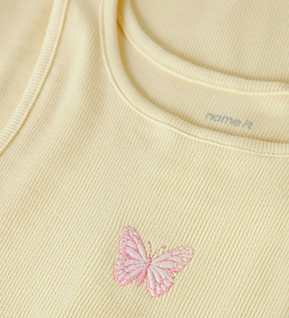 Name It Kjole - Rib - NkfVivemma - Double Cream/Butterfly