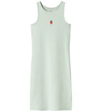 Name It Kjole - Rib - NkfVivemma - Pale Aqua/Strawberry