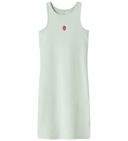 Name It Kjole - Rib - NkfVivemma - Pale Aqua/Strawberry