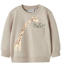 Name It Sweatshirt - NbmHall - Chateau Gray m. Giraf