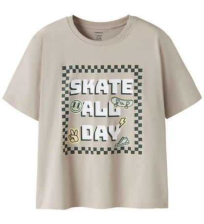 Name It T-shirt - 2-pak - NkmVeldo - Chateau Gray/Bright White