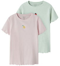 Name It T-shirt - Rib - 2-pak - NkfVivemma - Pale Aqua/Cradle Pi